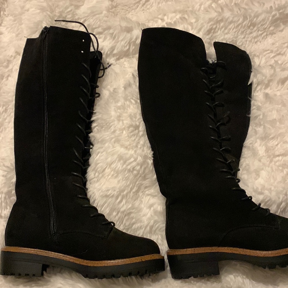 ASOS Courtney Chunky Lace Up Knee High Boots